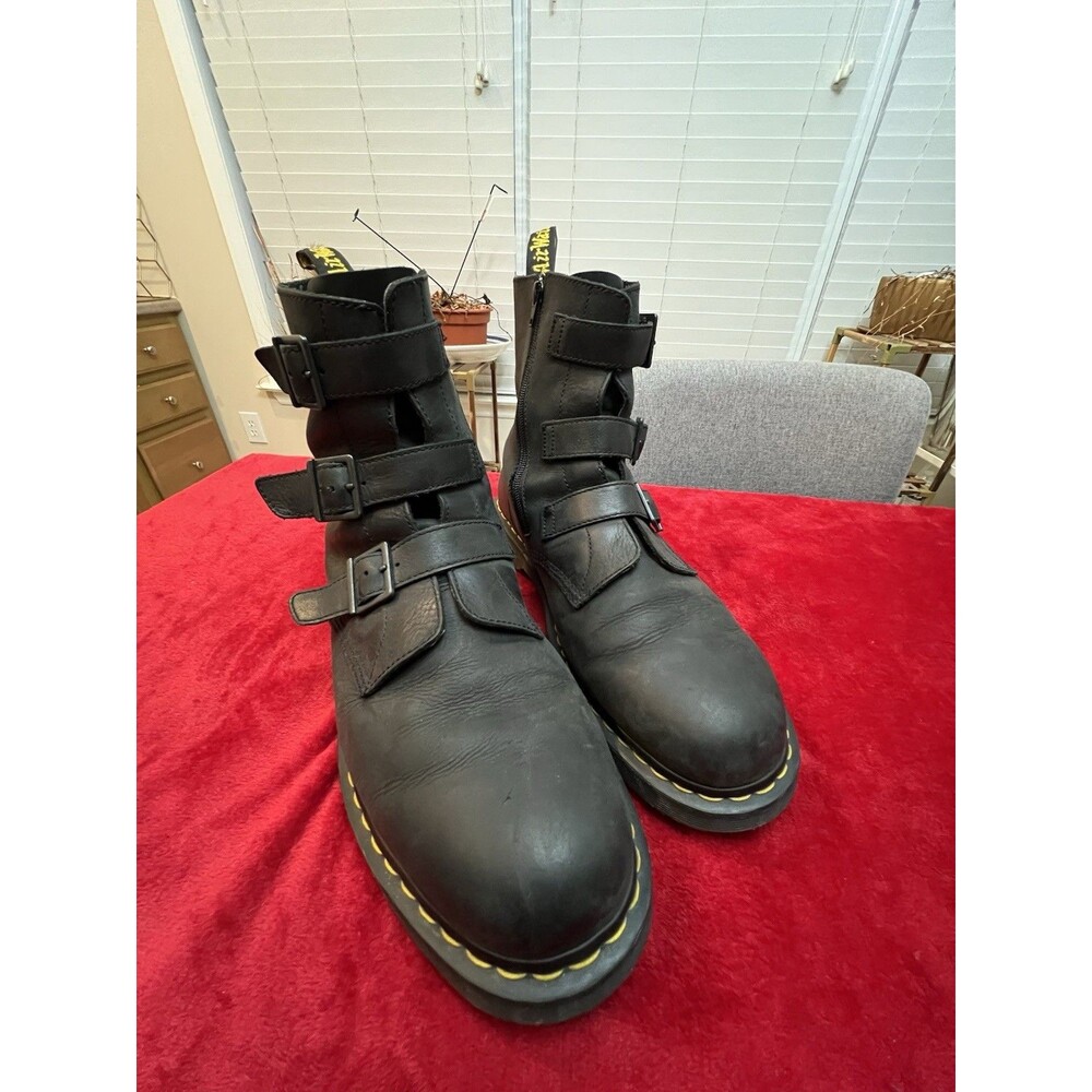 Dr Martens "Blake" 3 buckle leather boots in black EU47/13US M